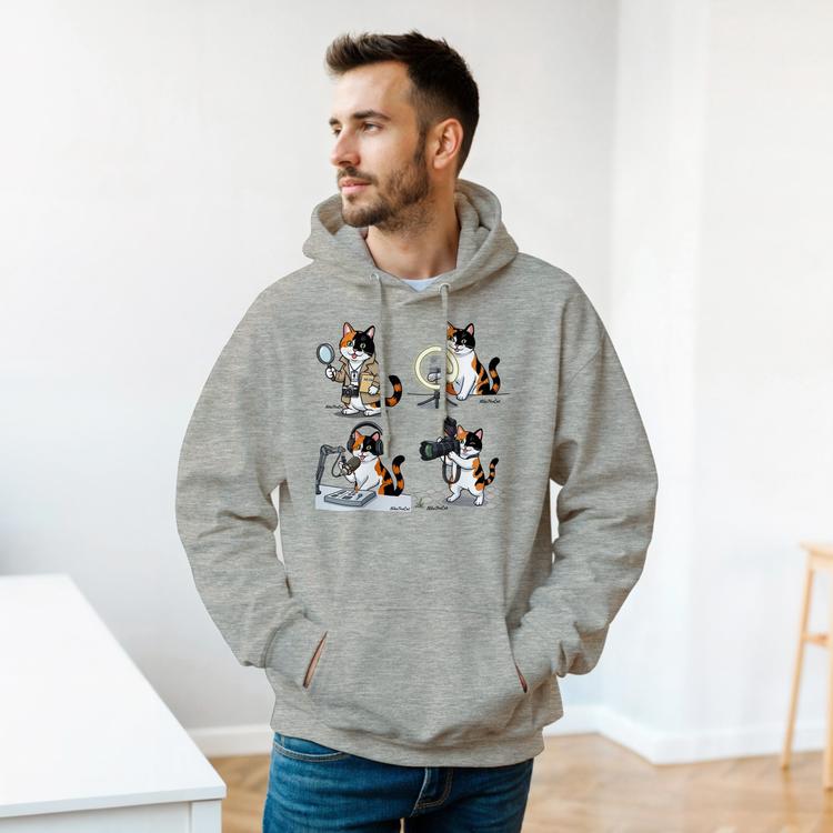 Grey hoodie with Nika design