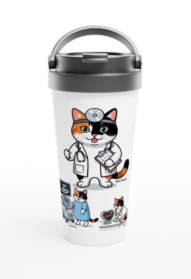 Doctor cat travel mug