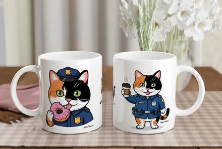 Police cat classic mug