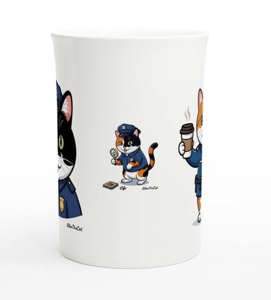 Police cat tall mug